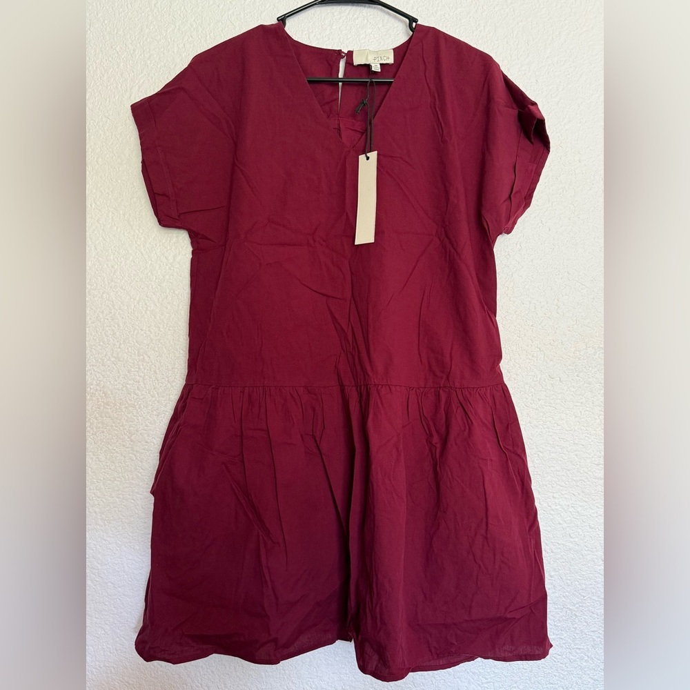 Pinch Maroon drop waist Mini Dress-Medium NWT